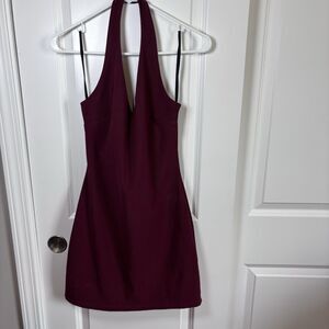 FormulaX  V Halter Neckline Open Back Burgundy 90's Y2K  Gorpcore size M made US